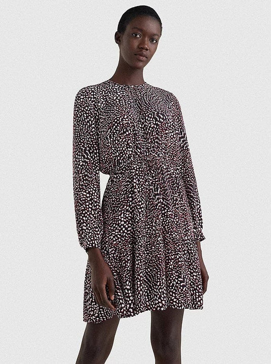 Tommy Hilfiger Womens Viscose Fit & Flare Short Dress