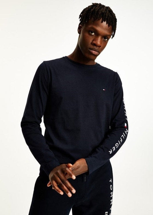 Tommy Hilfiger Mens Logo Long Sleeve Tee