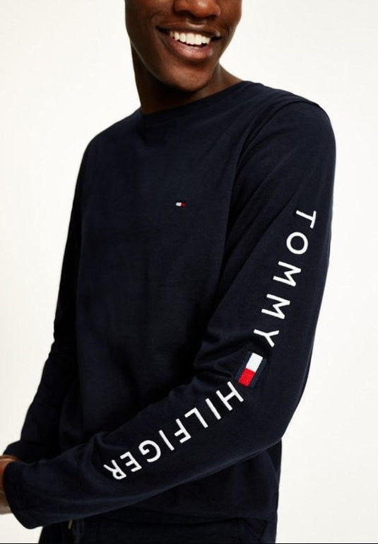 Tommy Hilfiger Mens Logo Long Sleeve Tee