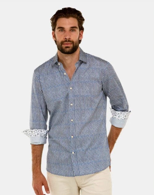 Brooksfield Mens Printed Dress Shirt