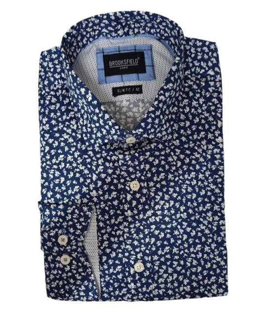 Brooksfield Mens Printed Dress Shirt