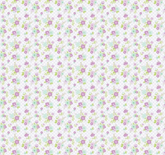 Devonstone Collection Floral Gingham in Lilac