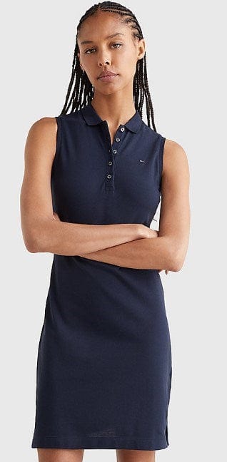 Tommy Hilfiger Womens Slim Fit Sleeves Polo Dress