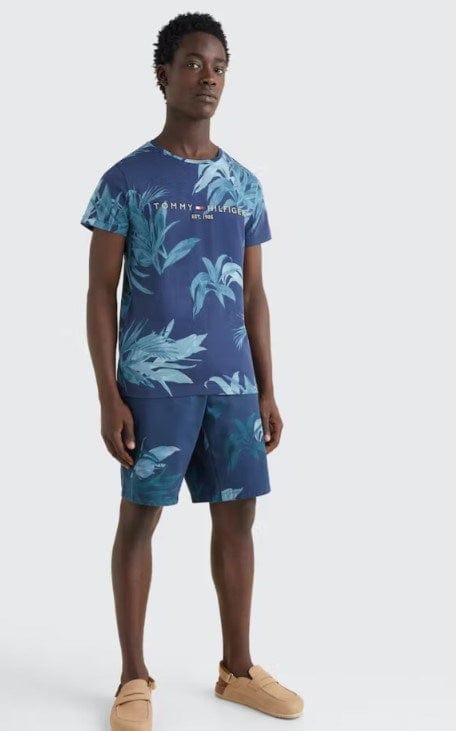 Tommy Hilfiger Mens Palm Floral Tommy Logo Tee