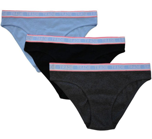 Tradie Womens Rib Bikini Briefs 3 Pack
