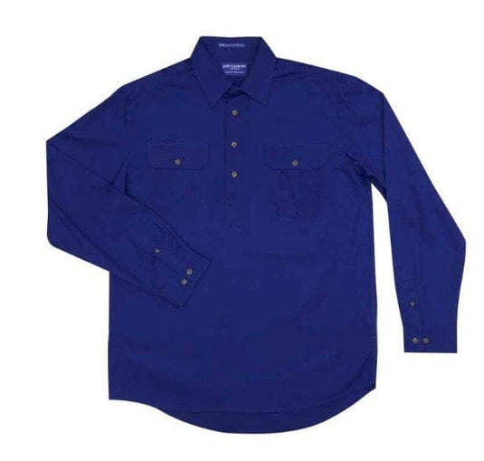 Just Country Mens Cameron 1/2 Button-Cobalt