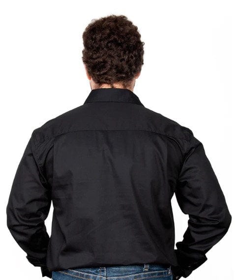 Just Country Mens Evan Full Button-Black
