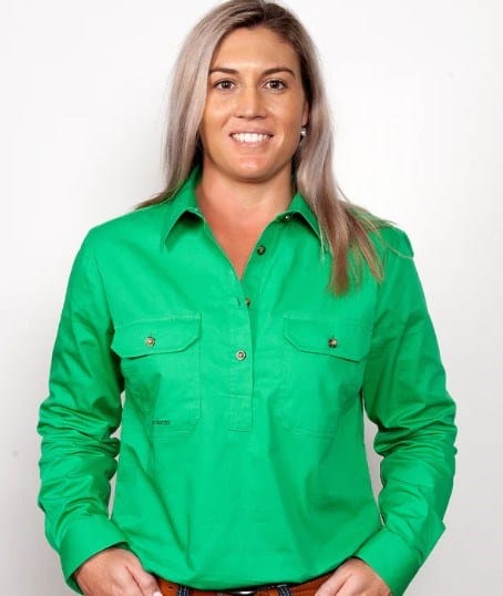 Just Country Womens Jahna 1/2 Button-Ivy Green