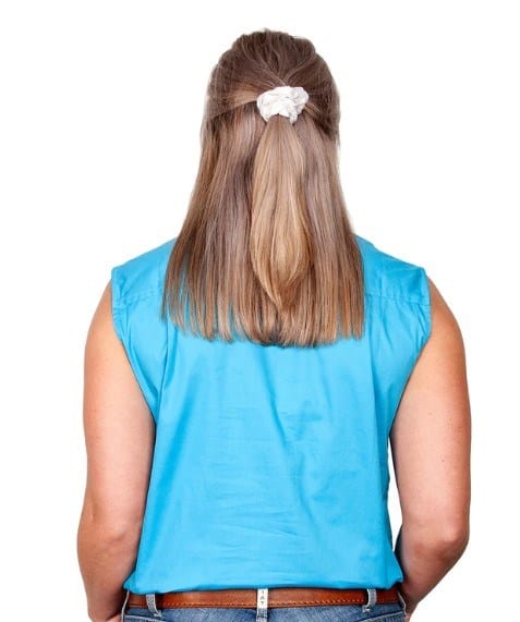 Just Country Womens Kerry 1/2 Button Sleeveless-Sky