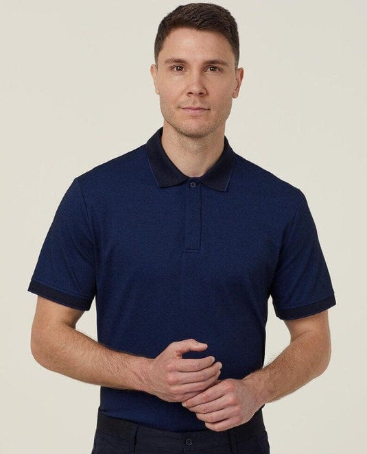 NNT Mens Textured Short Sleeve Polo