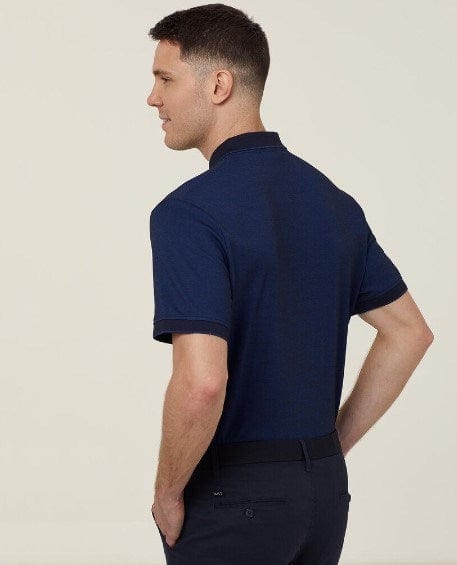 NNT Mens Textured Short Sleeve Polo