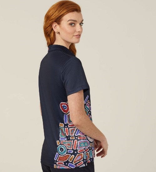 NNT Womens Water Dreaming Indigenous Print Polo