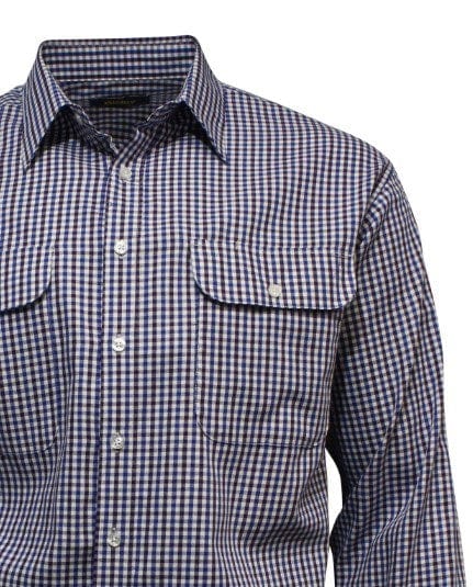 Bisley Mens Winterweight Brushed Large Check Blue Shirt