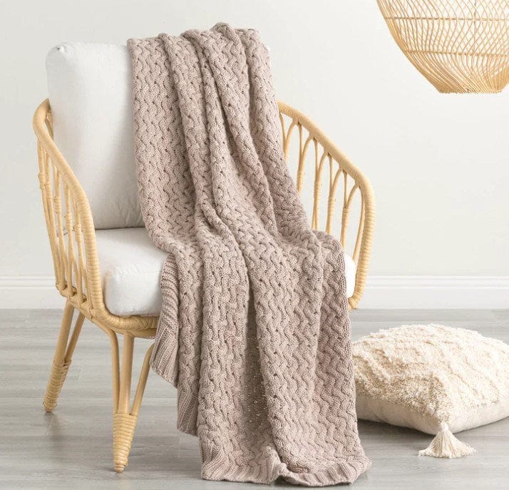 Load image into Gallery viewer, Renee Taylor Lenni Cotton Knitted Throw
