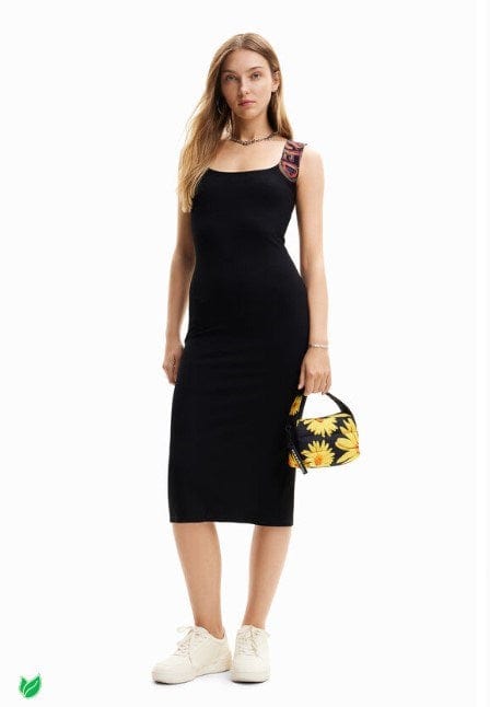 Desigual Womens Slim Ribbed Strappy Dress