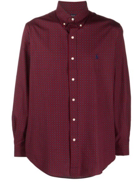 Ralph Lauren Mens Classic Shirt Custom Fit Red/Multi