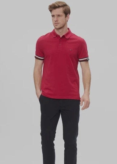 Tommy Hilfiger Mens Monotype Flag Slim Fit Polo