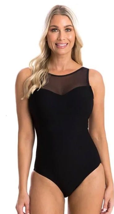 Togs Womens Textured Mesh High Neck One Piece