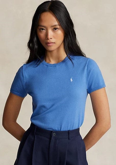 Ralph Lauren Womens Cotton-Blend Short-Sleeve Jumper