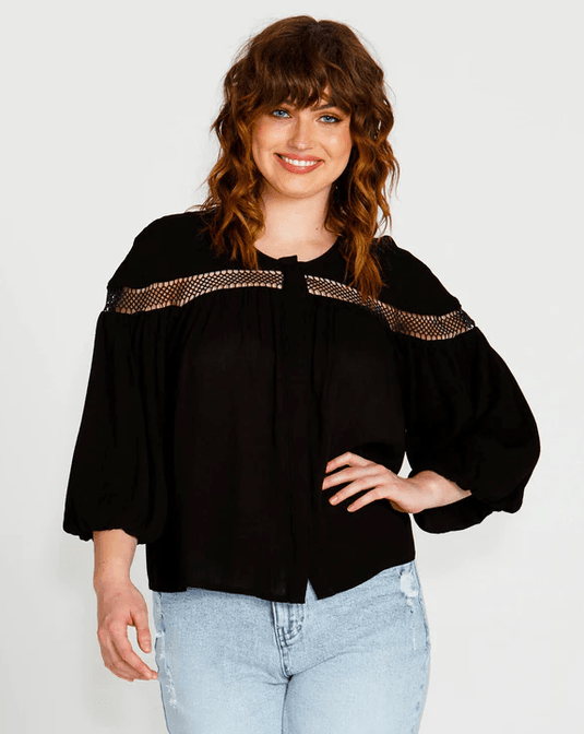 Sass Rava Boho 3/4 Sleeve Top