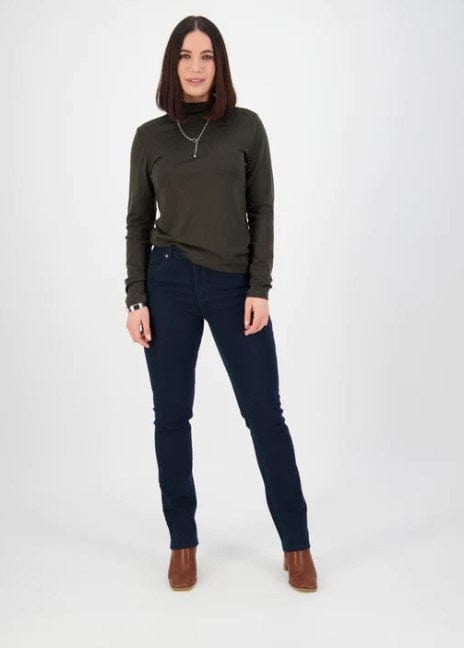 Vassalli Womens Slim Leg Full Length Jean with Heavy Top Stitch