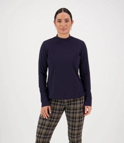 Vassalli Womens High Neck Top with Side Splits