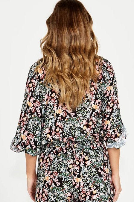 Sass Womens June 3/4 Ruffle Sleeve Top