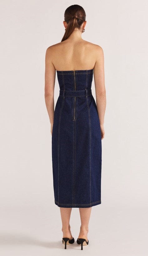 Staple The Label Womens Vara Strapless Denim Dress