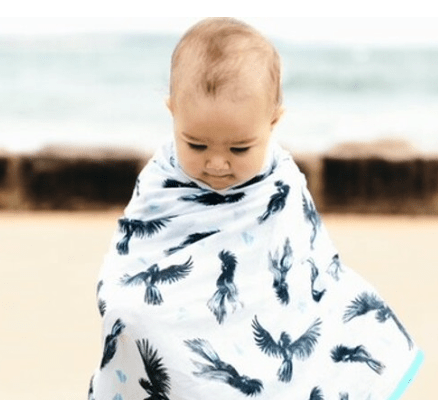 Load image into Gallery viewer, Linens Unlimited Baby Wraps - Black Cockatoos
