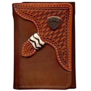 Ariat Tri-Fold Wallet -Dark Tan