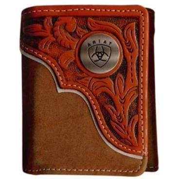 Ariat Tri-Fold Wallet -Dark Tan