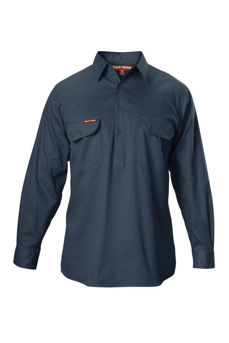 Hard Yakka Long Sleeve Closed Front Drill Shirt