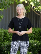 Equinox Womens Short Sleeve Raglan Stretch Cotton Top - Black