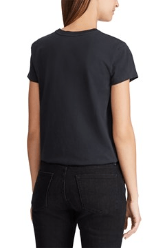 Ralph Lauren Womens Cotton Jersey Crewneck Tee - Black
