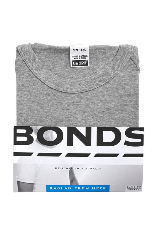 Bonds Raglan Crew Neck Tee (Grey Marle)