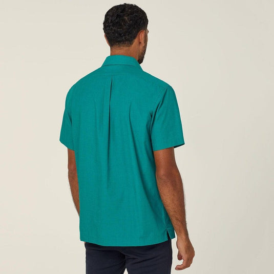 NNT Mens Poly Cotton End On End Short Sleeve Shirt