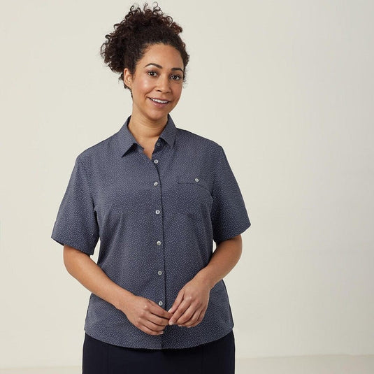 NNT Womens Silvi Spot Print Short Sleeve Shirt