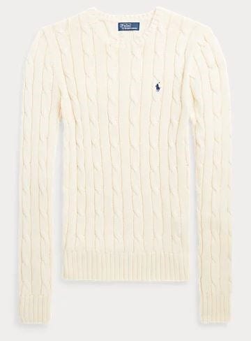 Ralph Lauren Womens Cable-Knit Pima Cotton Crewneck Jumper