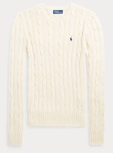 Ralph Lauren Womens Cable-Knit Pima Cotton Crewneck Jumper