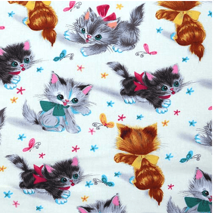 Sullivans Printed Cotton Fabric - Cute Kittens
