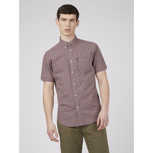 Ben Sherman Mens Mini Gingham Short Sleeve