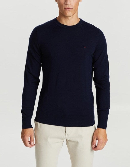Tommy Hilfiger Mens Fine Gauge Merino Wool Crew Neck