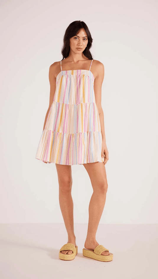 Minkpink Womens Carlotta Mini Dress Pink Stripe
