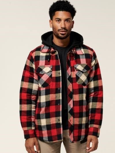 Hard Yakka Mens Quilted Shacket Hoodie - Main Image