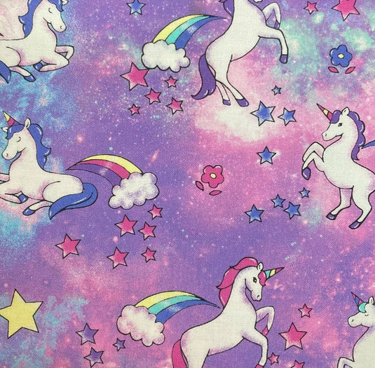 Victorian Textiles Unicorn Rainbow Fabric