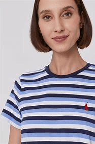 Ralph Lauren Womens Cotton Jersey Crewneck Tee - Stripe
