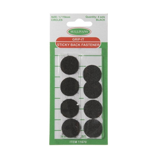 Sullivans Circular Grip-It Sticky Back Fastener Size 19mm