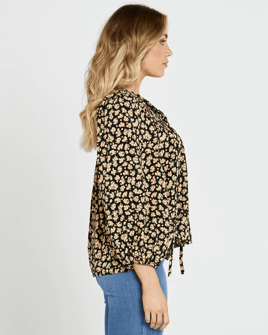 SASS Womens Tegan Boho Balloon Sleeve Top