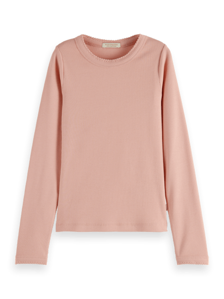Scotch & Soda Girls Long-sleeved fitted rib T-shirt