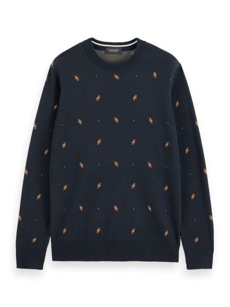 Scotch & Soda Mens Jacquard crewneck pullover